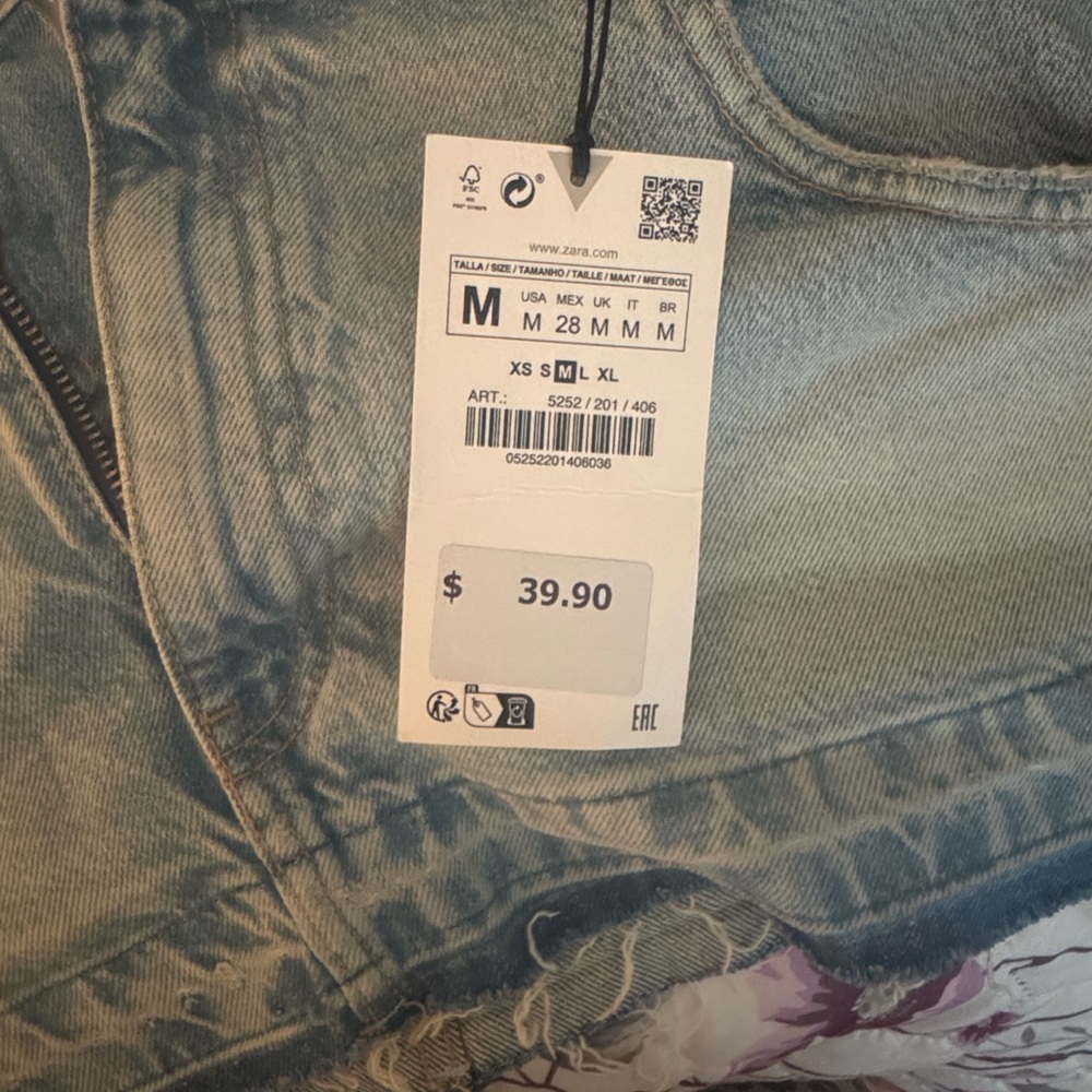 Zara Light Blue Denim Top